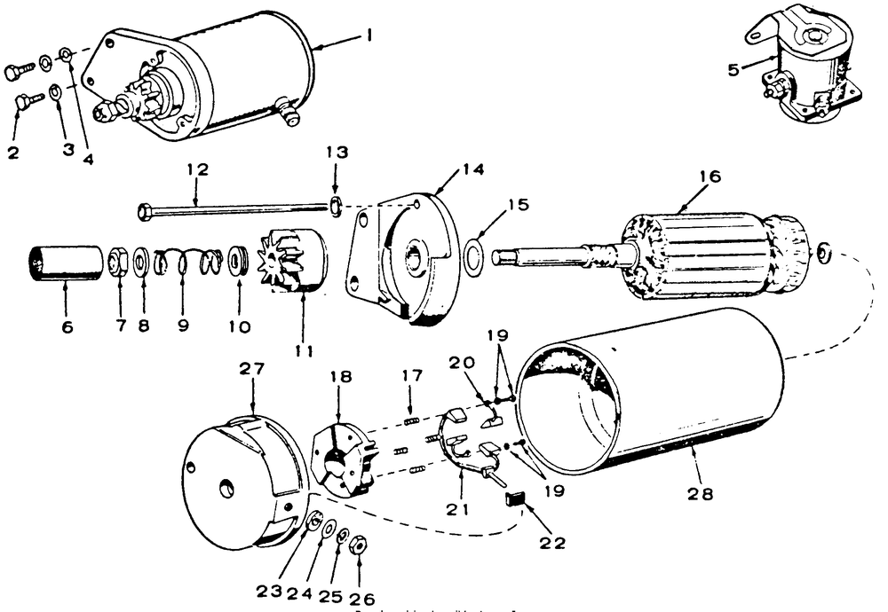 Starting Motor (Cranking Motor) Diagram and Parts List for 1914 145986100-145986399-146986100-146986399 Cub Cadet Lawn Tractor